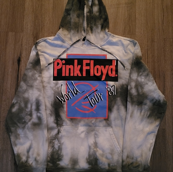 Pink Floyd Album Logo Dark Side Of The Moon 1987 World Tour Hoodie Men's Size XL